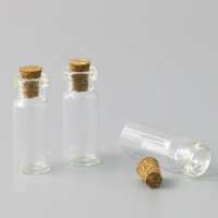 Wholesale high quality 3 ml mini tubular glass bottle with cork, small tube with cork