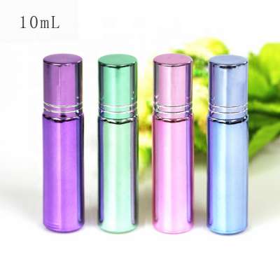 New design UV colorful 10ml glass custom roller bottles  cosmetic essential oil filled bottle