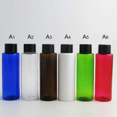 Clear white blue amber green red 100ml pet plastic bottle with screw top cap