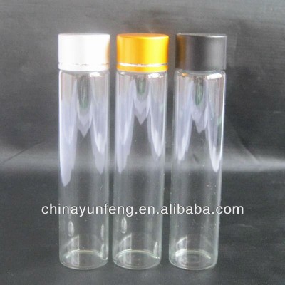 50ml Small pocket wine glass tube with aluminum cap for beverage , glass tube with screw cap 50ml