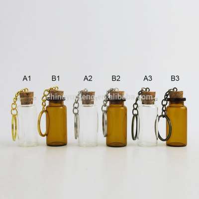 10ml custom glass bottle keychain for key decoration gift