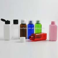 Refillable 60ml square Plastic Bottle With Flip Off Cap ,2oz Shampoo Bottles with Flip Top Cap